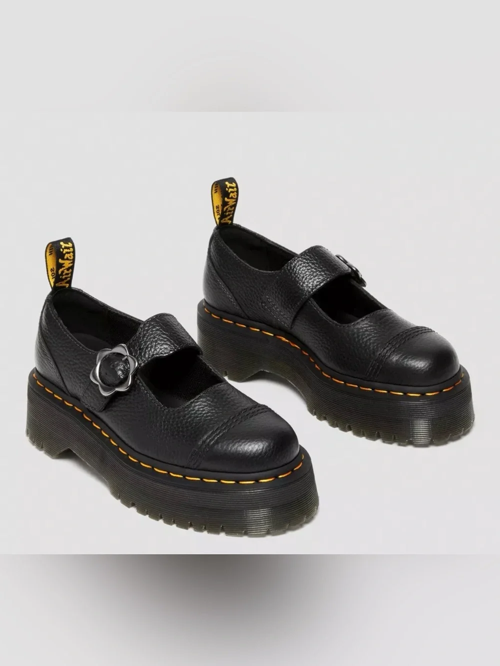 Dr. Martens Addina FLWR Mary Jane Women's Flower Buckle Shoes, Size 11